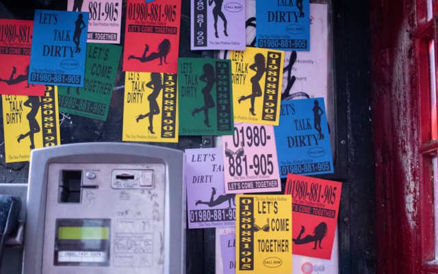 Phonebooth with hotline numbers stickers